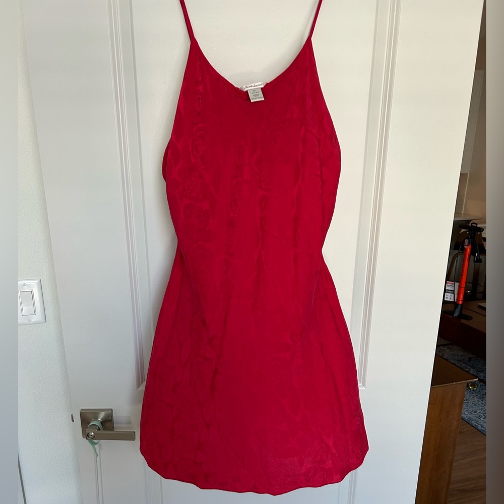 Vintage Red Silk Slip Dress